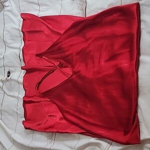 Frederick's of Hollywood Red Deep V Slit Slip Dress size Large Beautiful Dress